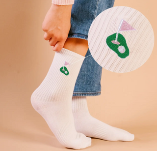 Embroidered Crew Socks–Golf