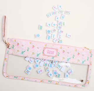 Mahjong Tile Keeper Pouch–It's Mahj Time Pink