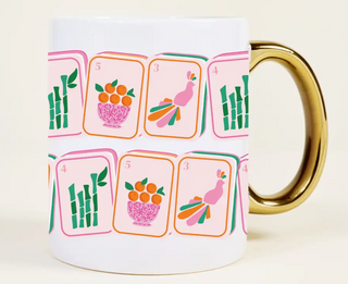11 oz Cozy Cute Ceramic Mug–Mahjong Tiles