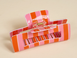 Claw Clip–Sicily Stripes Pink