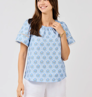 Tabby Top | Sunshower Flora Blue