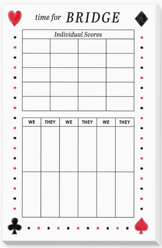 Bridge Score Large Notepad