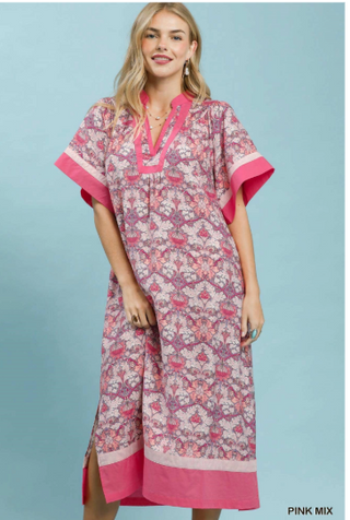 Pink Mix Kaftan