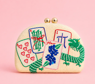 Mahjong Clutch- Embroidered