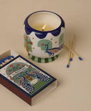 A Dopo Boxed Matches "Peacock" Set of 75 Blue Tipped Matches