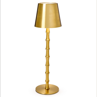 LED Portable Cordless Gold Bamboo Table Lamp in Gift Box