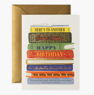 Book Stack Birthday Card