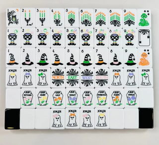 Hocus Pocus - Halloween Mahjong Tiles with Mat & Shufflers