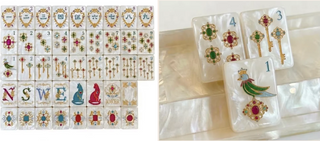 PEARL Mahjong Tiles: Golden Cat Motif