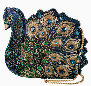 Show Off Beaded Peacock Crossbody Bag