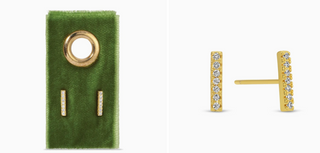 Pavé Bar Studs On Velvet Gift Tag