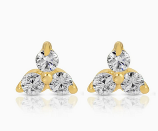 Triple Cluster Studs On Velvet Tag