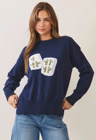 Mahjong Tile Crew Neck Sweater