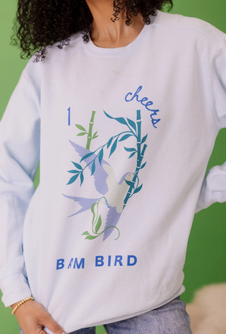 Bird Bam Mahjong Sweatshirt in Spring Blue