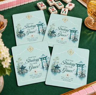 Turquoise Tori & Pagodas Tile Shufflers