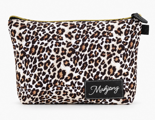 Leopard Print Mahjong Set with Mat, Tile Bag & Gift Box