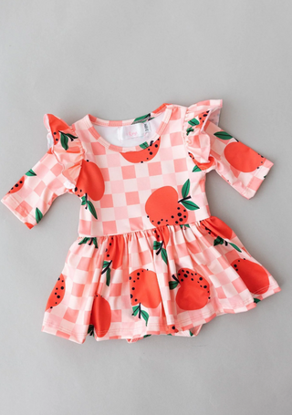 Apple Orchard Twirl Flutter Bodysuit