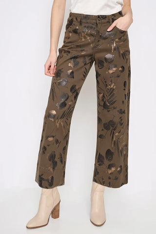 The Mia Printed Wide-Leg Cropped Jeans