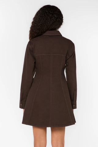 Zeana Walnut Mini Denim Dress