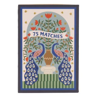 A Dopo Boxed Matches "Peacock" Set of 75 Blue Tipped Matches