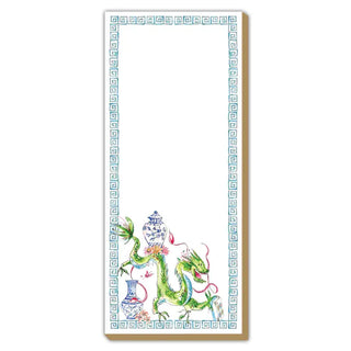 Mahjong Dragon Blue Chinoiserie Pots Luxe Skinny Pad
