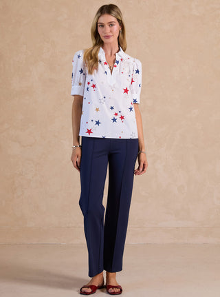 The Miranda Printed Short Sleeve Blouse