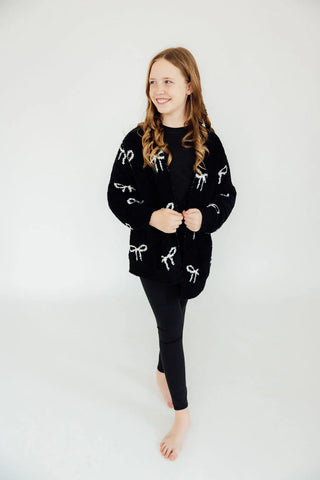 Coconut Bow Cardigan Black