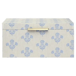 Faith Floral Blue Small Storage Box 6X8.25 X 4
