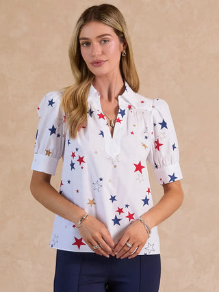 The Miranda Printed Short Sleeve Blouse