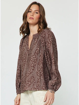 The Aria Abstract Animal Printed Long Sleeve Blouse
