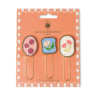 Set of 3 Paperclips - Framed Floral
