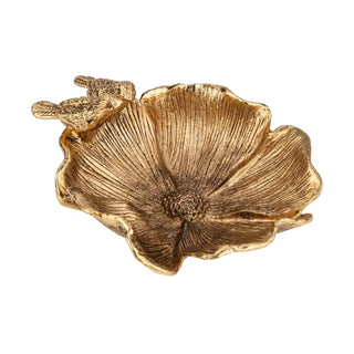 Gold Electro Plate Cast Pewter Magnolia Trinket Tray
