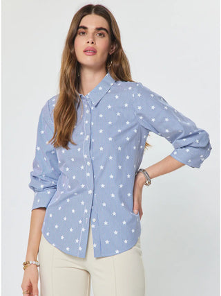 The Jasmine Striped Star Print Blouse
