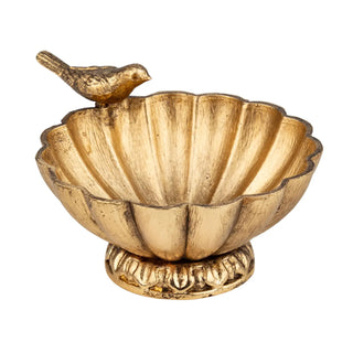 Gold Electro Plate Cast Iron Bird Bath Trinket Tray