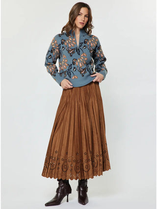 The Amber Pattern Jacquard Half Zip-Up Sweater