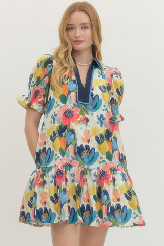 The Helena Floral Puff Dress