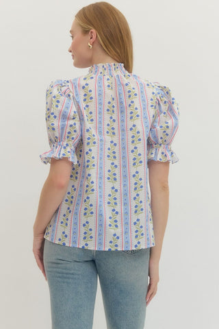 The Harper Floral Stripe Shirt