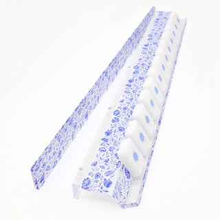 Blue and White Chinoiserie Mahjong Rack and Push Set of 4
