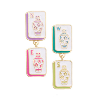 Four Winds Enamel Earrings in Pastel Multi