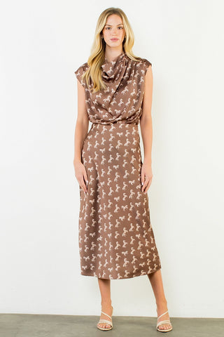 The Tara Satin High Neck Horse Top