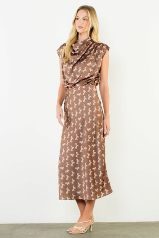 The Tara Satin High Neck Horse Top