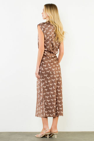 The Tara Satin High Neck Horse Top