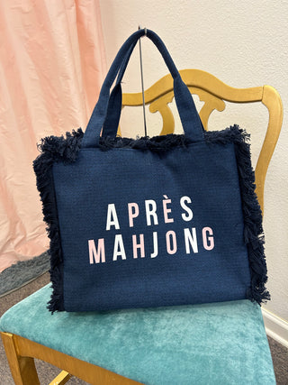 Navy Fringe Tote - Après Mahjong