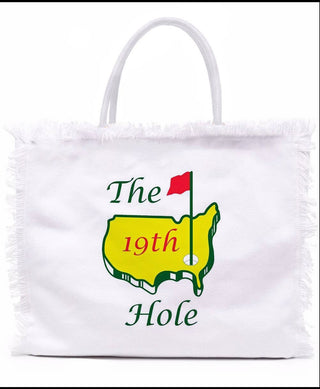 Linen Fringe Tote- 19th Hole