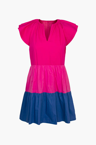 Yasmin Poplin Colorblocked Dress