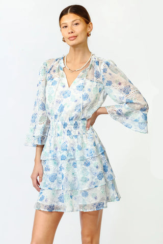 Juliana Eyelet Smocked Mini Dress