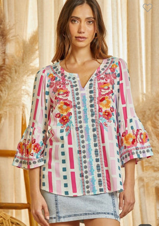 Embroidered Tunic Top