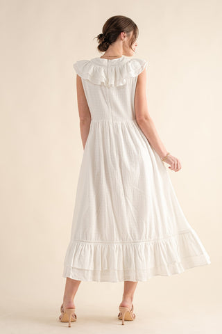 V Neck Ruffle Dress