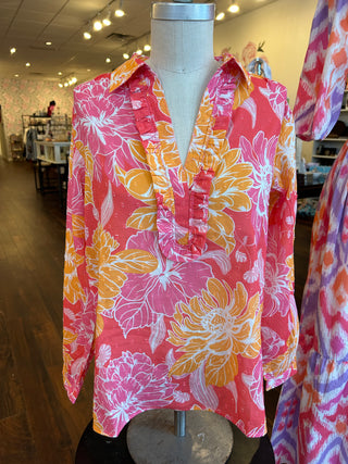 Ruth Pink floral Long Sleeve Top