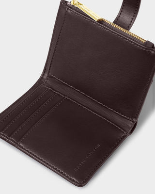 Orin Twist Lock Wallet Bitter Chocolate Suedette